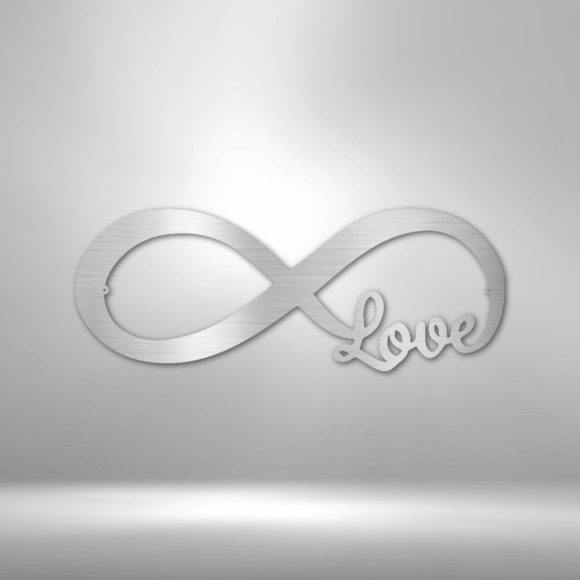 Infinite Love Steel Sign Laser Cut Powder Coated Home & Office Metal Wall Decor